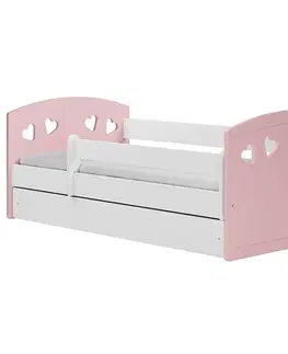 Jednolôžkové postele Detská posteľ Julia +SZ+M Mix Púdrová ružová 80x160