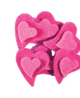 Kreatívne a výtvarné hračky JUNIOR-ST - Dekorácia srdcia plyš ružové, sada 6 ks