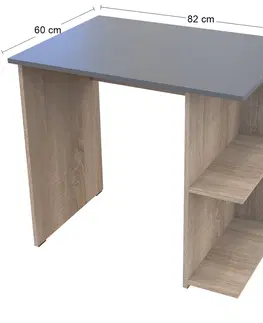 Písacie a pracovné stoly NABBI Talent T6 písací stôl dub sonoma / antracit