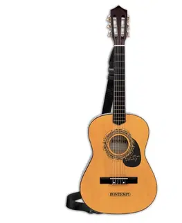 Hudobné hračky BONTEMPI - Drevená gitara 92 cm s popruhom cez rameno