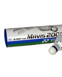 Badmintonové loptičky Plastové košíky Yonex Mavis 2000 biely košík - modrý pruh