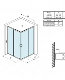 Sprchové dvere GELCO - SIGMA SIMPLY BLACK obdĺžniková sprchová zástena 1000x900 L/P varianta, rohový vstup GS2110BGS2190B