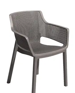 Záhradné stoličky a kreslá DEOKORK Záhradná plastová stolička MENORCA (cappuccino)