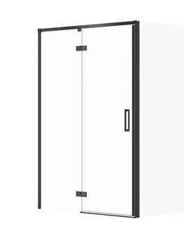 Sprchovacie kúty CERSANIT/S - Sprchovací kút LARGA 100x80 čierny, ľavý, číre sklo S932-129/80