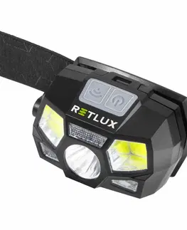 Svetlá a baterky Retlux RPL 701 Outdoor nabíjacia LED COB čelovka, dosvit 70 m, výdrž 15 hodín