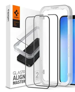 Ochranné fólie pre mobilné telefóny Tvrdené sklo Spigen Align Glass pre Apple iPhone 14 Plus, 13 Pro Max, 2 kusy AGL03377