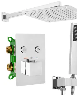 Kúpeľňa REA - Sprchový termostatický set FENIX DAVIS CHROM z termostatom + BOX REA-P6356