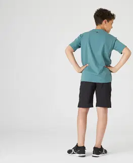 nohavice Chlapčenské tričko 500 na cvičenie kaki