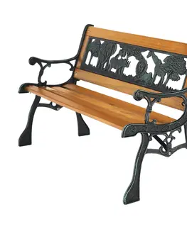 Záhradné lavice Detská lavička, čierna/prírodná, NADAZA