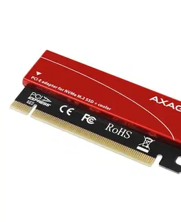 Pevné disky AXAGON PCEM2-S PCI-E 3.0 16x - M.2 SSD NVMe, do 80 mm SSD, key slot adaptér, kovový kryt pre pasívne chladenie PCEM2-S