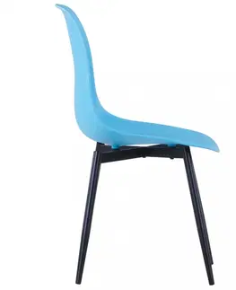 Jedálenské stoličky a kreslá Jedálenská stolička 6 ks plast / kov Dekorhome Modrá