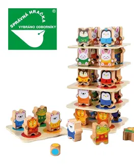 Náučné hračky LUCY & LEO - 284 Zvieracia veža – drevená herná súprava
