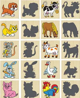Hračky spoločenské hry pre deti DETOA - Pexeso zvieratka a ich stiene