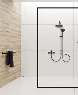 Sprchy a sprchové panely INVENA - Sprchový stĺp čierna AU-03-D04-C