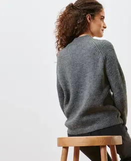 Shirts & Tops Pletený pulóver so stojačikom, sivý s melírom