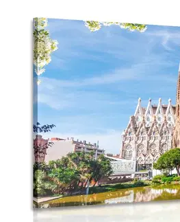Obrazy mestá Obraz katedrála v Barcelone