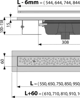 Sprchovacie kúty Alcadrain Podlahový žľab Antivandal s roštom, zvislý odtok APZ1011-550M APZ1011-550M