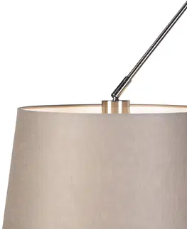 Zavesne lampy Závesná lampa s ľanovými tienidlami taupe 35 cm - oceľ Blitz II