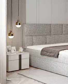 Postele NABBI Ferine 165 čalúnená manželská posteľ s úložným priestorom sivá (Berlin 01)
