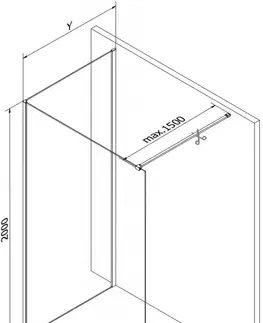 Sprchové dvere MEXEN/S - Kyoto Sprchová zástena WALK-IN 125 x 110 cm, transparent, čierna 800-125-212-70-00-110