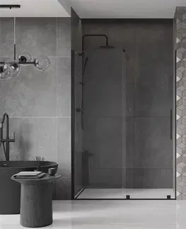 Sprchovacie kúty MEXEN/S - Velár posuvné sprchové dvere 140, transparent, čierna 871-140-000-01-70