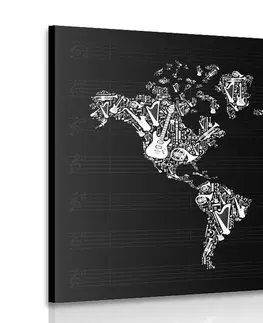 Obrazy mapy Obraz hudobná mapa sveta