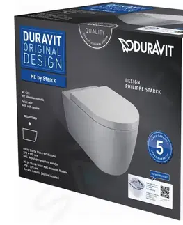 Záchody DURAVIT - ME by Starck Závesné WC, doska SoftClose, Rimless, alpská biela 45290900A1