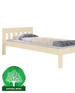Drevené postele Postel Pino 90x200 borovica morená breza