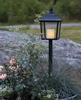 Vonkajšie dekoratívne svietidlá STAR TRADING LED náhrobná lampa Flame Lantern, 52 cm