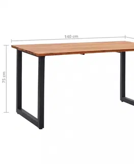 Záhradné stoly Záhradný stôl hnedá / čierna Dekorhome 140x80x75 cm
