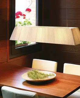 Závesné svietidlá Bover Bover Mei 100 – podlhovastá závesná lampa, krémová