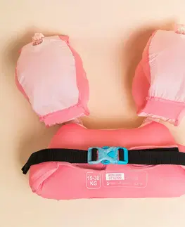 vodné športy Detské plavecké rukávniky s pásom Tiswim 15-30 kg ružové