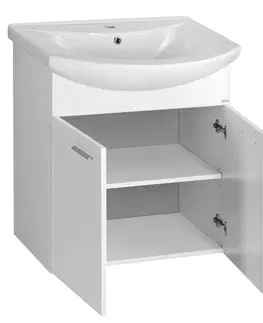 Kúpeľňa AQUALINE - ZOJA umývadlová skrinka 61,5x74x32,5cm, 2x dvierka, biela 51063