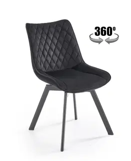 Jedálenské zostavy Otočná jedálenská stolička K520 Halmar Čierna