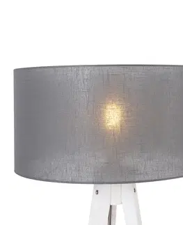 Stojace lampy Moderná stojaca lampa statív biela so šedým odtieňom 50 cm - Tripod Classic