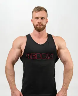 Pánske nátelníky Fitness tielko Nebbia Strength 714 Black - M