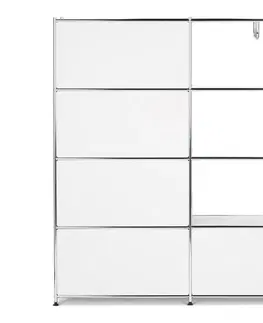Armoires & Wardrobes Kovová vešiaková stena »CN3« s 2 výklopnými dvierkami a 2 zásuvkami