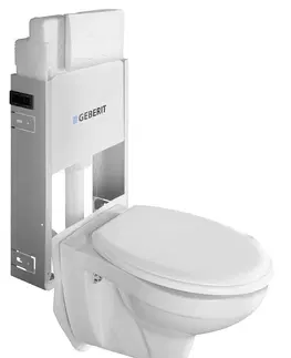 Záchody SAPHO - Závesné WC Taurus s podomietkovou nádržkou a tlačidlom Geberit, biela, WC-SADA-15