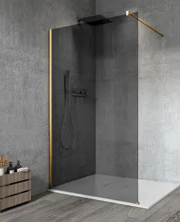 Sprchové dvere GELCO - VARIO GOLD MATT jednodielna sprchová zástena na inštaláciu k stene, dymové sklo, 1200  GX1312-01