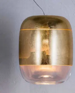Závesné svietidlá Prandina Prandina Gong S3 závesná lampa zlatá