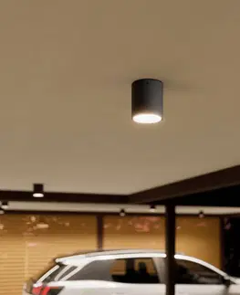 Vonkajšie stropné svietidlá Lucande Okrúhle stropné LED svietidlo Meret vonkajšie IP54