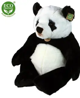 Plyšové hračky RAPPA - Plyšová panda sediaci 46 cm ECO-FRIENDLY