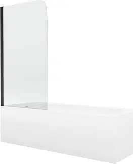 Sprchové dvere MEXEN/S - Vega obdĺžniková vaňa 170 x 70 cm s panelom + vaňová zástena 70 cm, transparent, čierna 550117070X9007017000