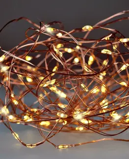 Vianočné dekorácie Solight 1V54-WW Vianočná reťaz 100 LED, medený drôt 10 m, teplá biela