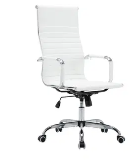 Kancelárske stoličky KONDELA Azure 2 New kancelárske kreslo s podrúčkami biela / chróm