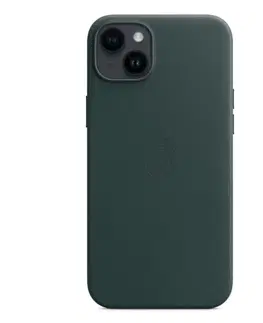 Puzdrá na mobilné telefóny Kožený zadný kryt pre Apple iPhone 14 Plus s MagSafe, píniovo zelená MPPA3ZMA