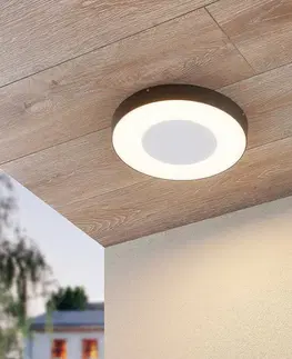 Vonkajšie stropné svietidlá Lucande Vonkajšie stropné LED svetlo Sora okrúhle snímač