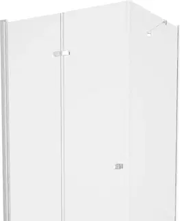 Vane MEXEN/S - Lima sprchovací kút zalamovacie dvere 80 x 100, transparent, chróm + Flat čierna vanička so sifónom 856-080-100-01-00-4070