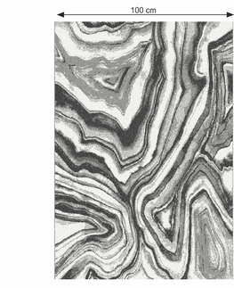 Koberce a koberčeky KONDELA Sinan koberec 100x150 cm biela / čierna / vzor