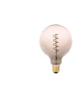 LED osvetlenie  LED Žiarovka FILAMENT SPIRAL G125 E27/4W/230V 2000K šedá/ružová 